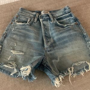 Agolde Parker high waist denim shorts